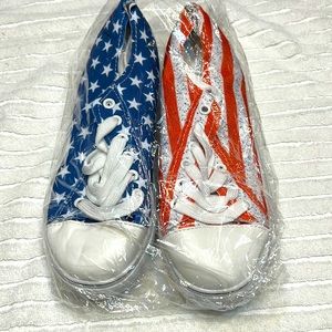Red white and blue shoes new